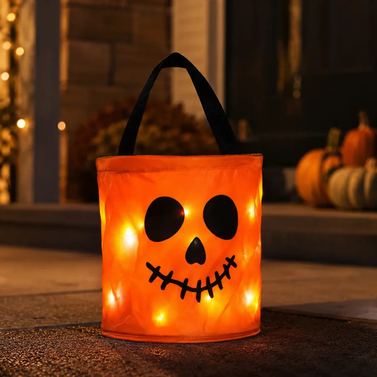Billhol® LED Light-Up Halloween Pumpkin Candy Buckets – Reusable Trick-or-Treat Bags🎃