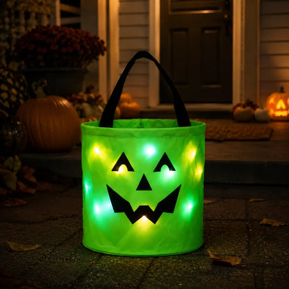 Billhol® LED Light-Up Halloween Pumpkin Candy Buckets – Reusable Trick-or-Treat Bags🎃