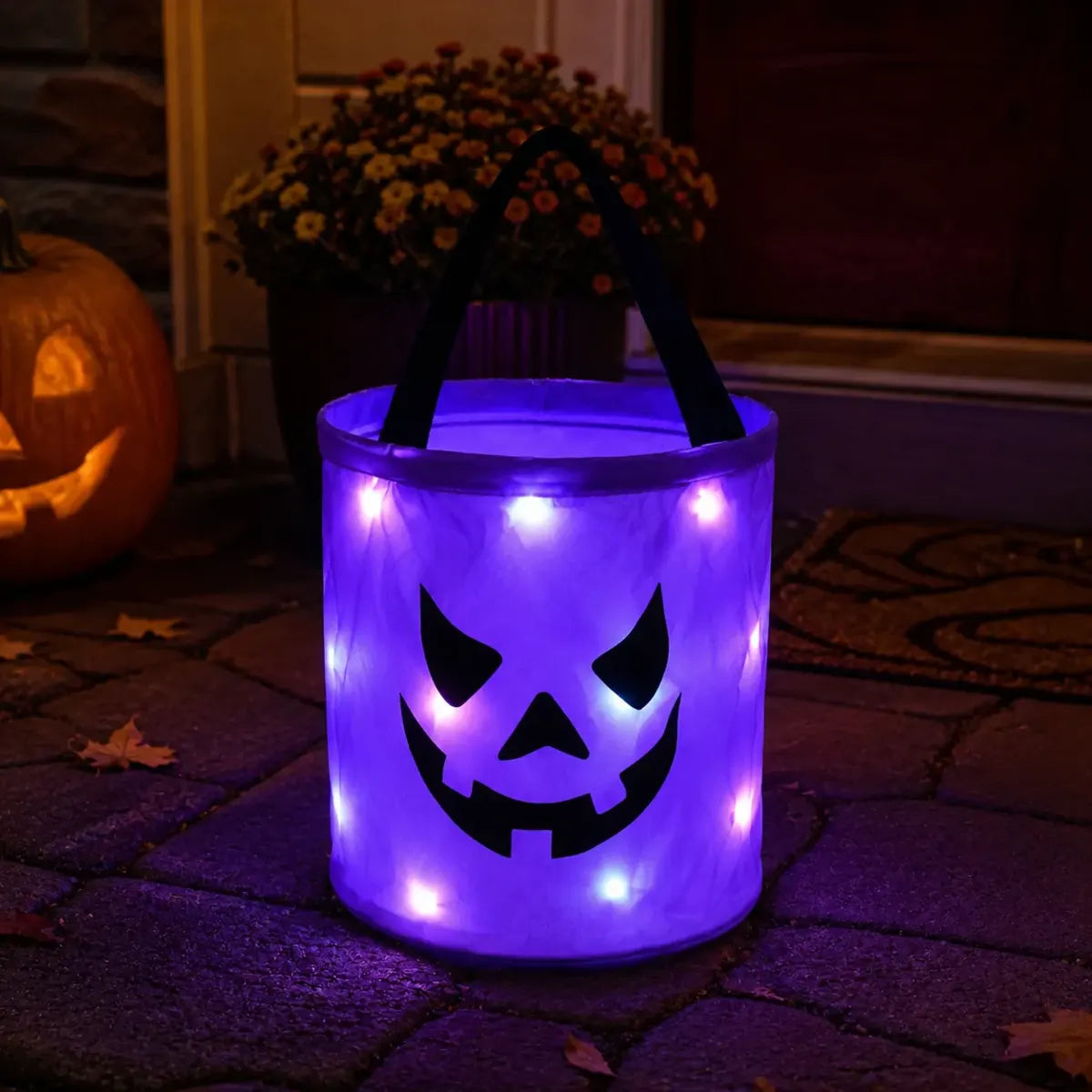 Billhol® LED Light-Up Halloween Pumpkin Candy Buckets – Reusable Trick-or-Treat Bags🎃
