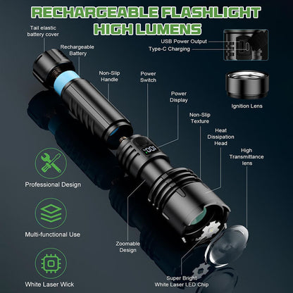Billhol® 💥Super Bright Ultimate Tactical Survival Flashlight · 2M+ SOLD · 80X Brighter ·120H Runtime · Military COB LED Tech